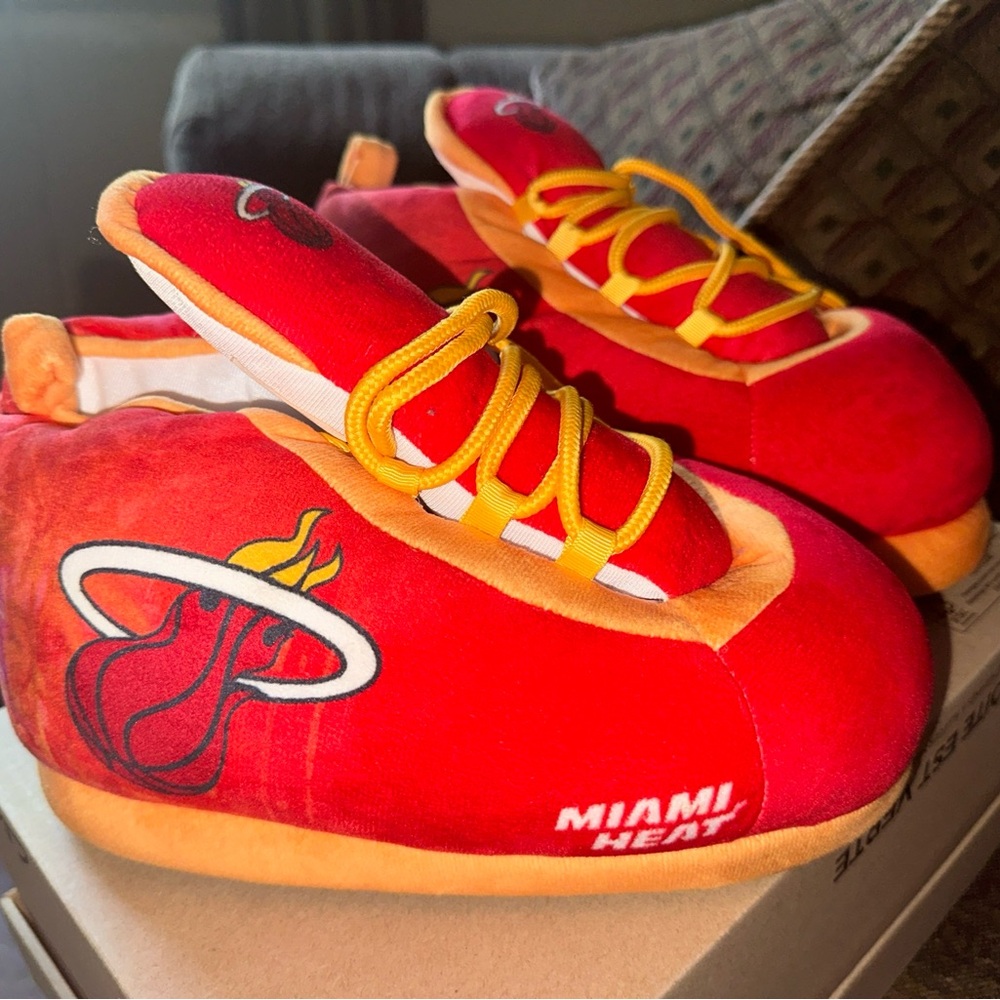 Miami Heat Red and Orange Slippers